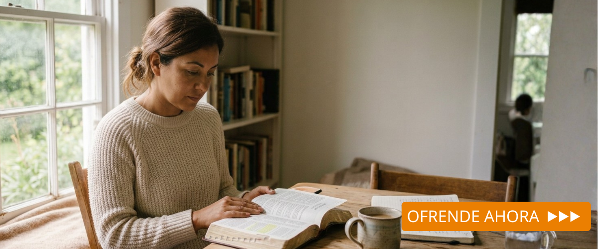 El fruto de una enseñanza fiel Una mujer leyendo la Biblia en la casa